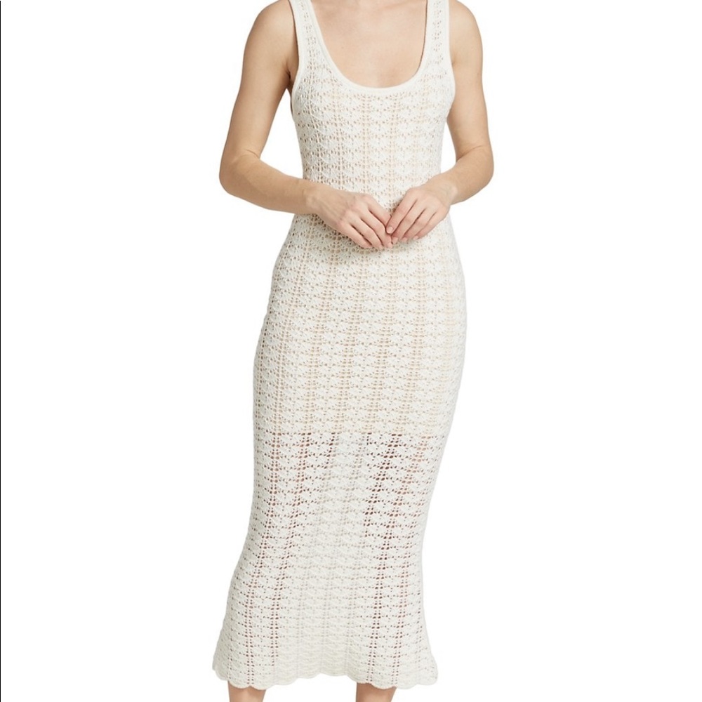 ALICE + OLIVIA MIDI Dress size Small White/Ivory Nude Veronique Myla